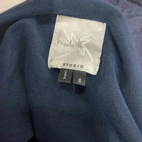 Nicole  Miller Mini Spandex Blue Scoop Neck Dress Size Small - Picture 8 of 8